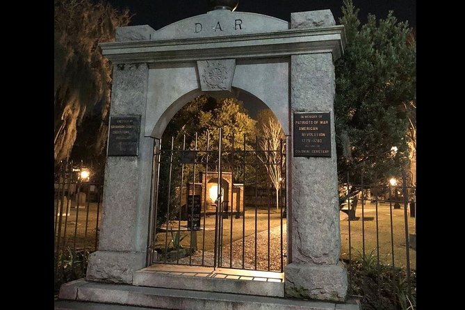 Creepy Crawl Night-Time Haunted Pub Walking Tour of Savannah's Historic District - Colonial Park Cemetery at Night: Button Gwinnett’s Story at the Gate