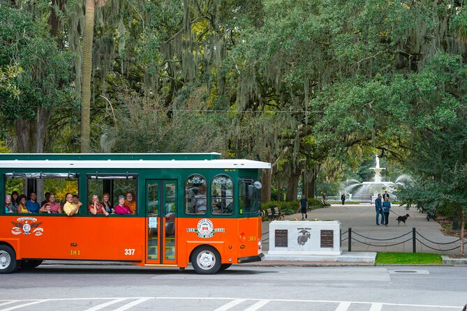 "Savannah for Morons" Comedy Trolley Tour - Green–Meldrim House Gothic Revival stop that changes the vibe