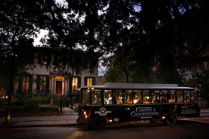 Savannah Ghosts & Gravestones Trolley Tour - Trolley of the Doomed: starting on River Street at night